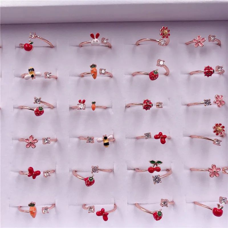 PUSHI Ring Set Women Open Adjustable Size Zircon Fruit Rings Jewelry Rings Mixed Cheap Rose Gold Fashion Children's Copper
PUSHI Ring Set Women Open Adjustable Size Zircon Fruit Rings Jewelry Rings Mixed Cheap Rose Gold Fashion Children's Copper