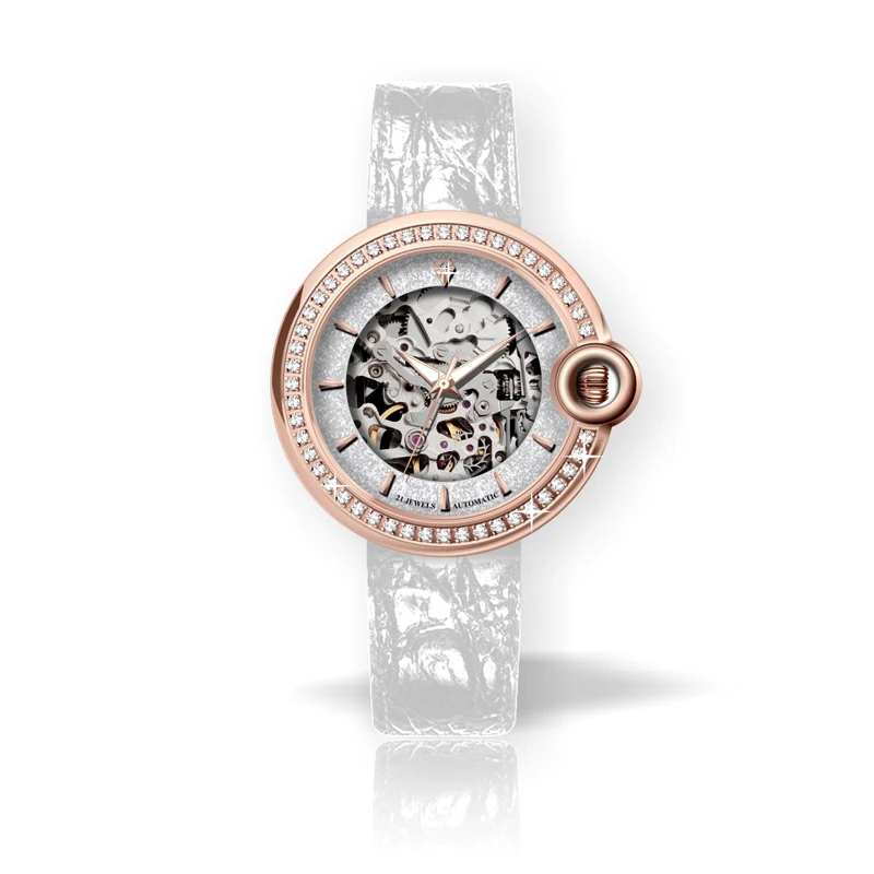 Wholesale Luxury White Leather Bands Skeleton Wristwatches Ladies Waterproof Mechanical Watches OEM Fashion Branded Watch, Customized colors accepted
Wholesale Luxury White Leather Bands Skeleton Wristwatches Ladies Waterproof Mechanical Watches OEM Fashion Branded Watch, Customized colors accepted