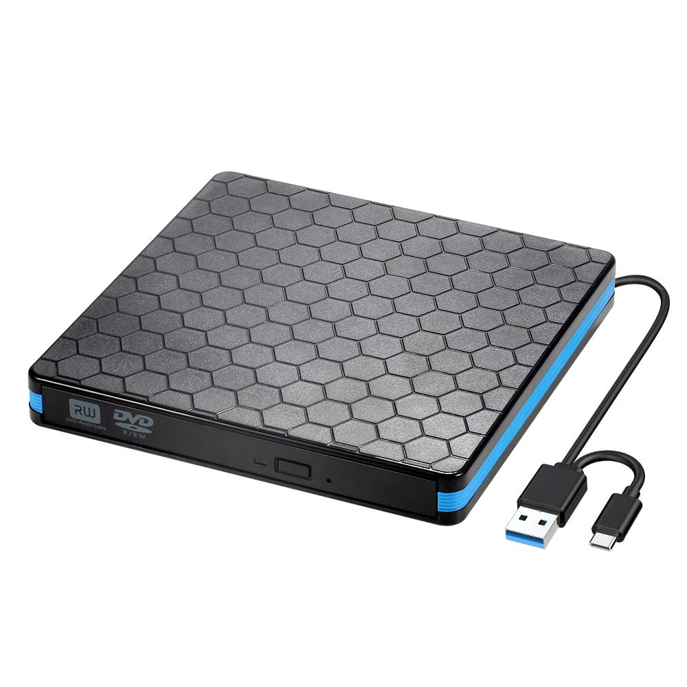 External DVD Drive Burner Portable DVD CD Player with USB 3.0 and Type C Interface for Macbook, Black
External DVD Drive Burner Portable DVD CD Player with USB 3.0 and Type C Interface for Macbook, Black
