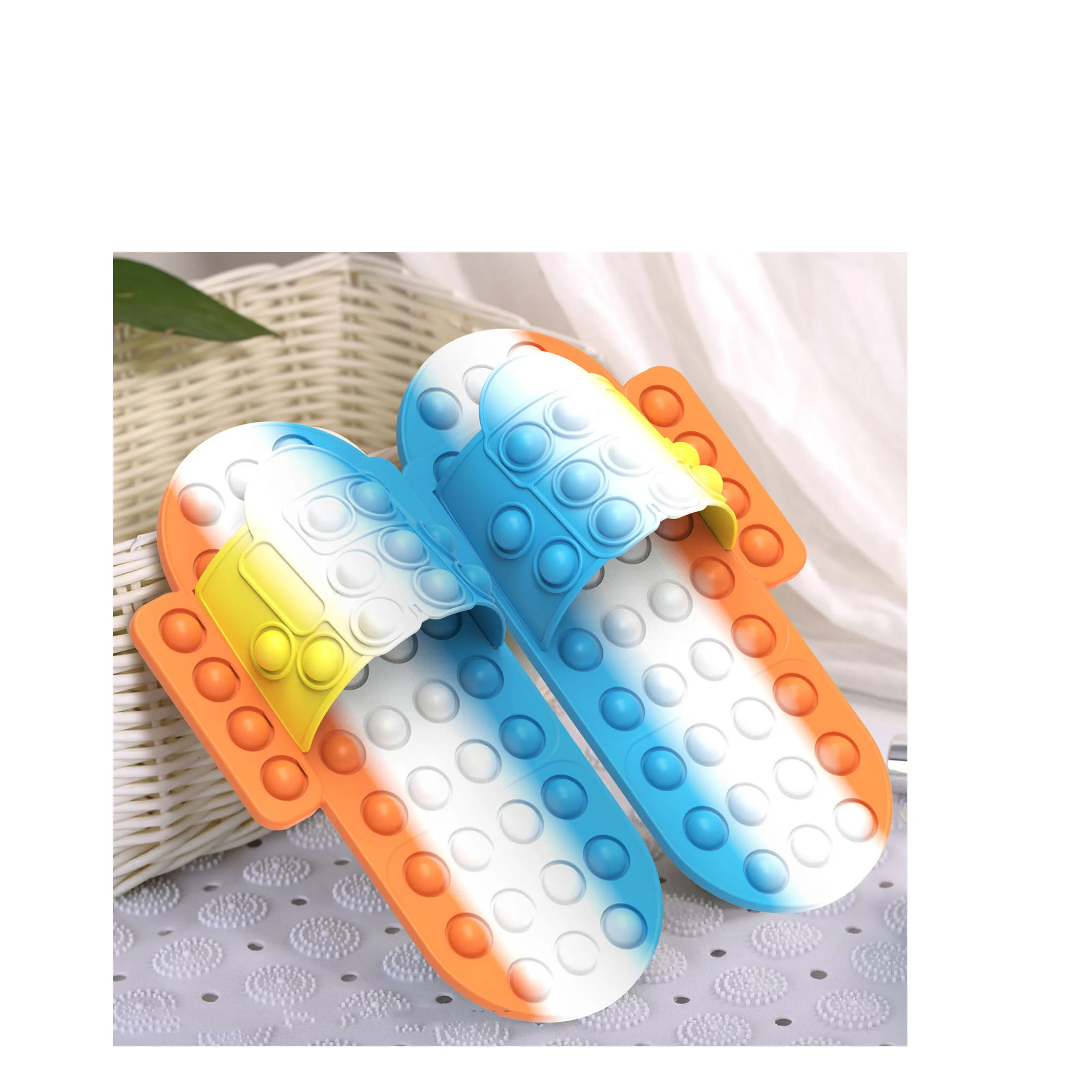 Amazon Hot Sale New Creative Peculiar Silicone Push Bubble Poping Pop Stress Relief Slippers For Kids And Adult, Colorful
Amazon Hot Sale New Creative Peculiar Silicone Push Bubble Poping Pop Stress Relief Slippers For Kids And Adult, Colorful