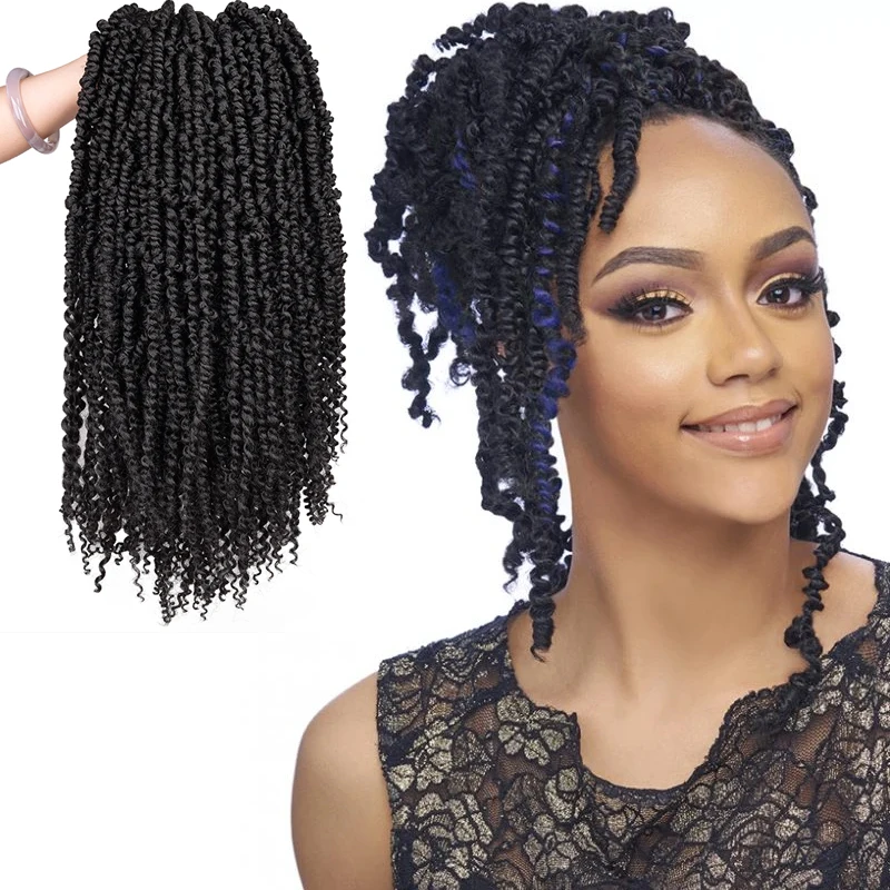 

spring twist 18 inch 24 strands Crochet Wavy Braids Ombre Synthetic Hair Extensions Braids Kinky Curly Twists Spring Twist Hair