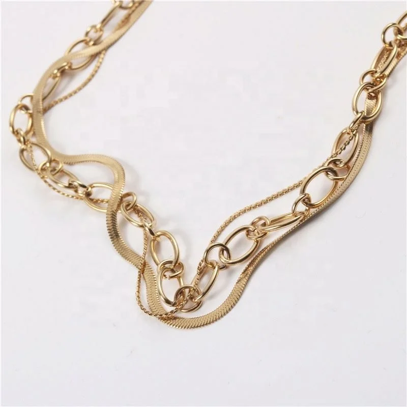 Trendy Necklace Wholesale 18k Gold Plated Snake Chain Multi-layer Choker Necklace Stainless Steel Jewelry Wholesale
Trendy Necklace Wholesale 18k Gold Plated Snake Chain Multi-layer Choker Necklace Stainless Steel Jewelry Wholesale