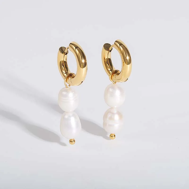 2022 Trendy Earring 18K Gold Plated Natural Pearl Stainless Steel Hoop Earring Statement Fashion Jewelry
2022 Trendy Earring 18K Gold Plated Natural Pearl Stainless Steel Hoop Earring Statement Fashion Jewelry