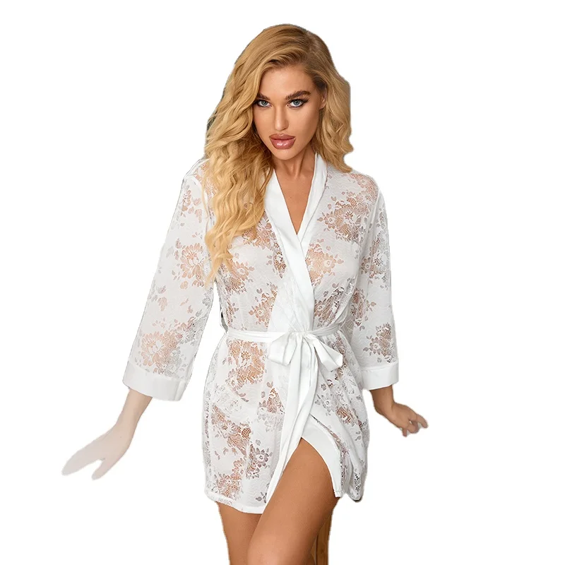 2021 Sexy nightgown at home chiffon women can wear short skirt with seven-point sleeves bathrobe
2021 Sexy nightgown at home chiffon women can wear short skirt with seven-point sleeves bathrobe
