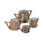 Resin Pots Plant New Products Resin Succulent Flower Pots Imitative Wood Plant Pots