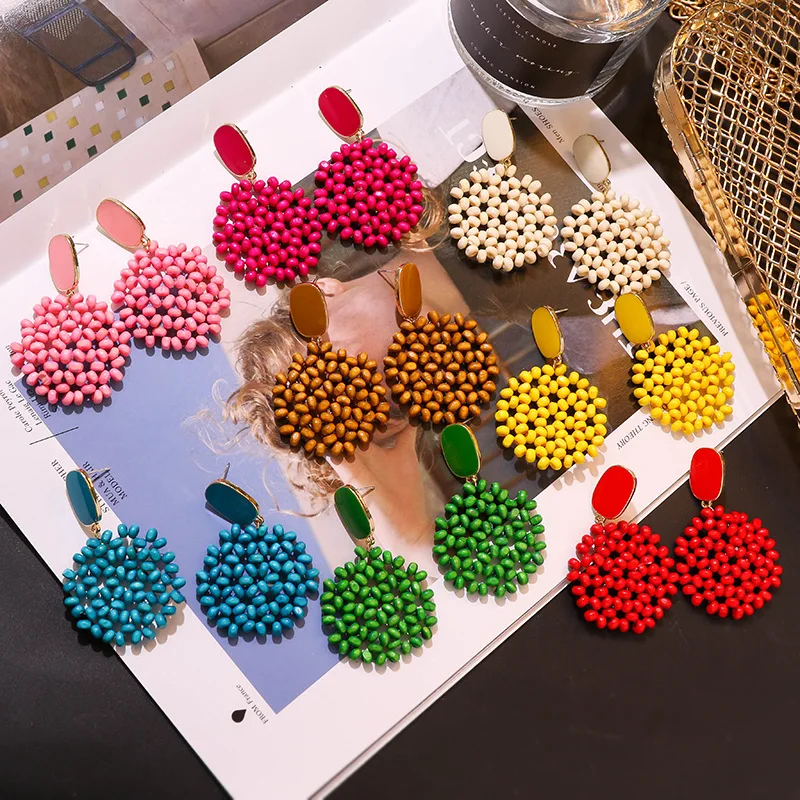 Wholesale Retro Handmade Woven Colored Wooden Earrings For Women Trendy Temperament Seed Beaded Earrings
Wholesale Retro Handmade Woven Colored Wooden Earrings For Women Trendy Temperament Seed Beaded Earrings