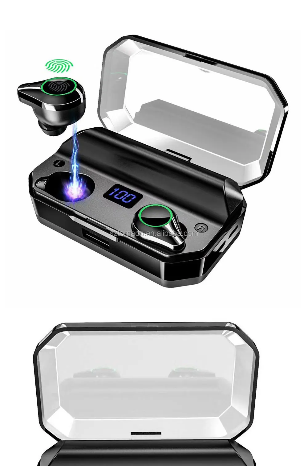 Tinderala Handsfree LED Display 6000mAH Power Bank Touch IPX7 Waterproof TWS 5.0 Stereo Earbuds Wireless Bluetooth Earphone - ANKUX.COM