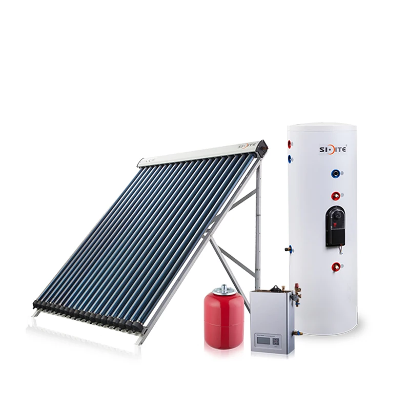 Split cooper coil solar central pool heating system with hose warming units