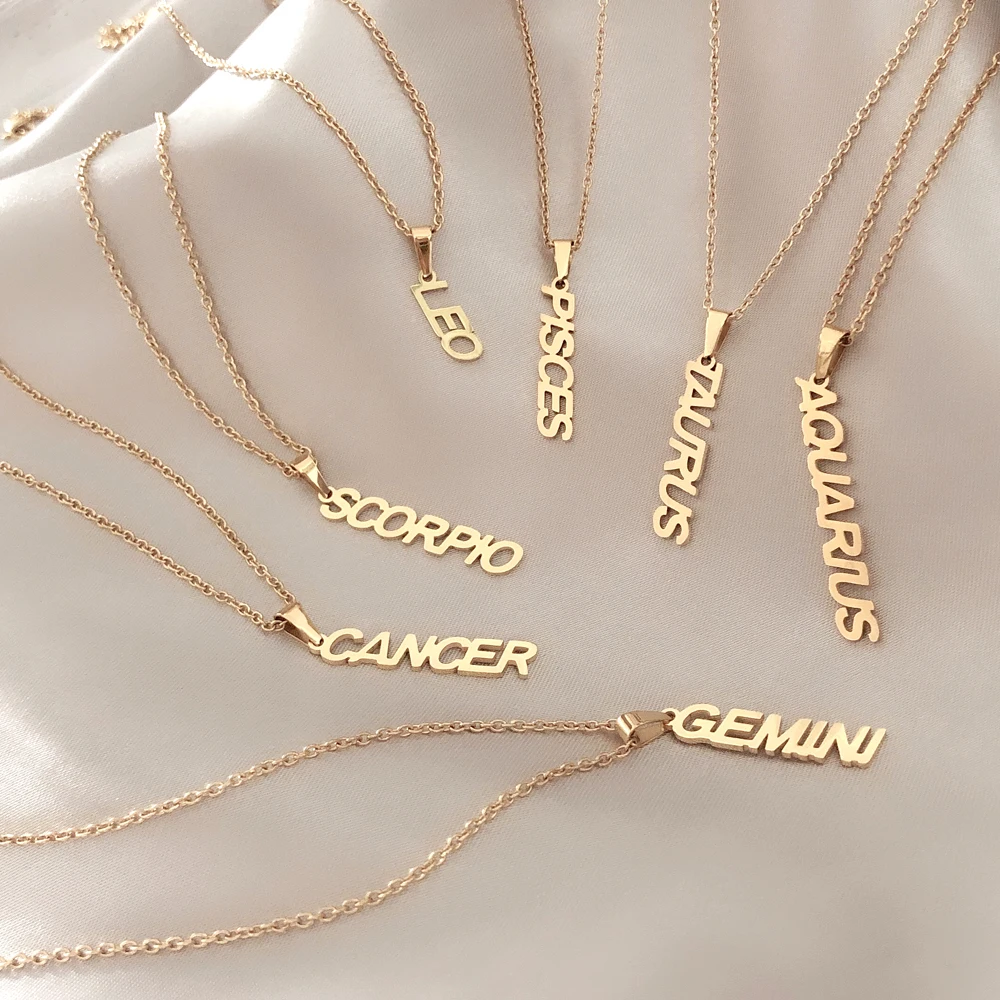 Trendy jewelry 2021 gold plated Stainless Steel pendant sign zodiac charms 12 constellations zodiac necklace
Trendy jewelry 2021 gold plated Stainless Steel pendant sign zodiac charms 12 constellations zodiac necklace