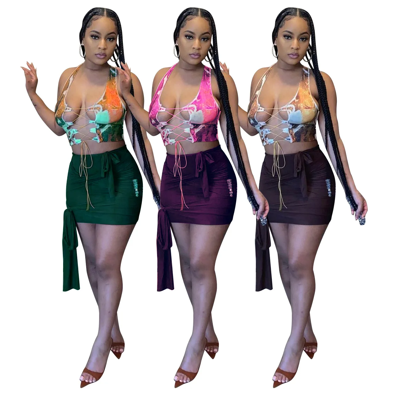 Top fashion 2021 summer bandage tight sexy club wear Outfits For crop top and mini skirt sets women 2 piece dress set
Top fashion 2021 summer bandage tight sexy club wear Outfits For crop top and mini skirt sets women 2 piece dress set