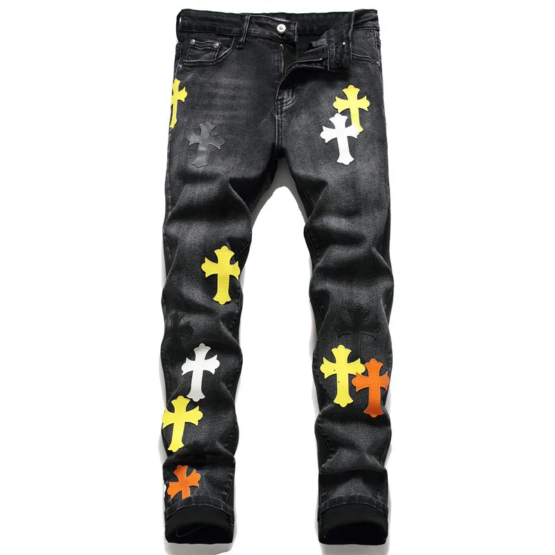Original Design New Printed Cross Medal jeans Small Straight Men Micro-stretch Jeans Trendy Men Denim Pants, Can be customized
Original Design New Printed Cross Medal jeans Small Straight Men Micro-stretch Jeans Trendy Men Denim Pants, Can be customized
