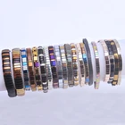 New Handmade Multicolor Miyuki Beads Tila Bracelet Bohemian Stone Painted Stretch Cuff Bracelet Jewelry for Women Men