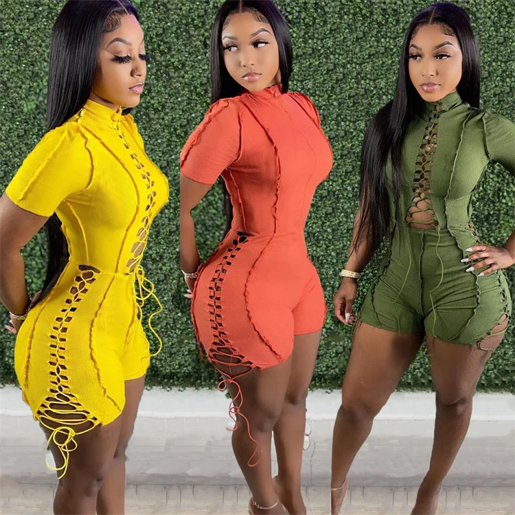 FONDPINK Good Quality Green Bandage Sexy Woman Rompers And Jumpsuits 2021 Hollow Out Short Jumpsuit For Women Casual
FONDPINK Good Quality Green Bandage Sexy Woman Rompers And Jumpsuits 2021 Hollow Out Short Jumpsuit For Women Casual