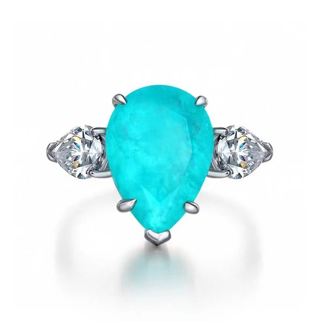 925 Sterling silver Waterdrop Colorful Zircon Rings Elegant Teardrop Emerald Ring Blue Tear Shape Tourmaline Wedding jewelry
925 Sterling silver Waterdrop Colorful Zircon Rings Elegant Teardrop Emerald Ring Blue Tear Shape Tourmaline Wedding jewelry