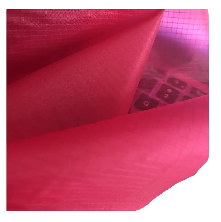 stock pink color Nylon 6.6 risptop 30d silicone ripstop fabric