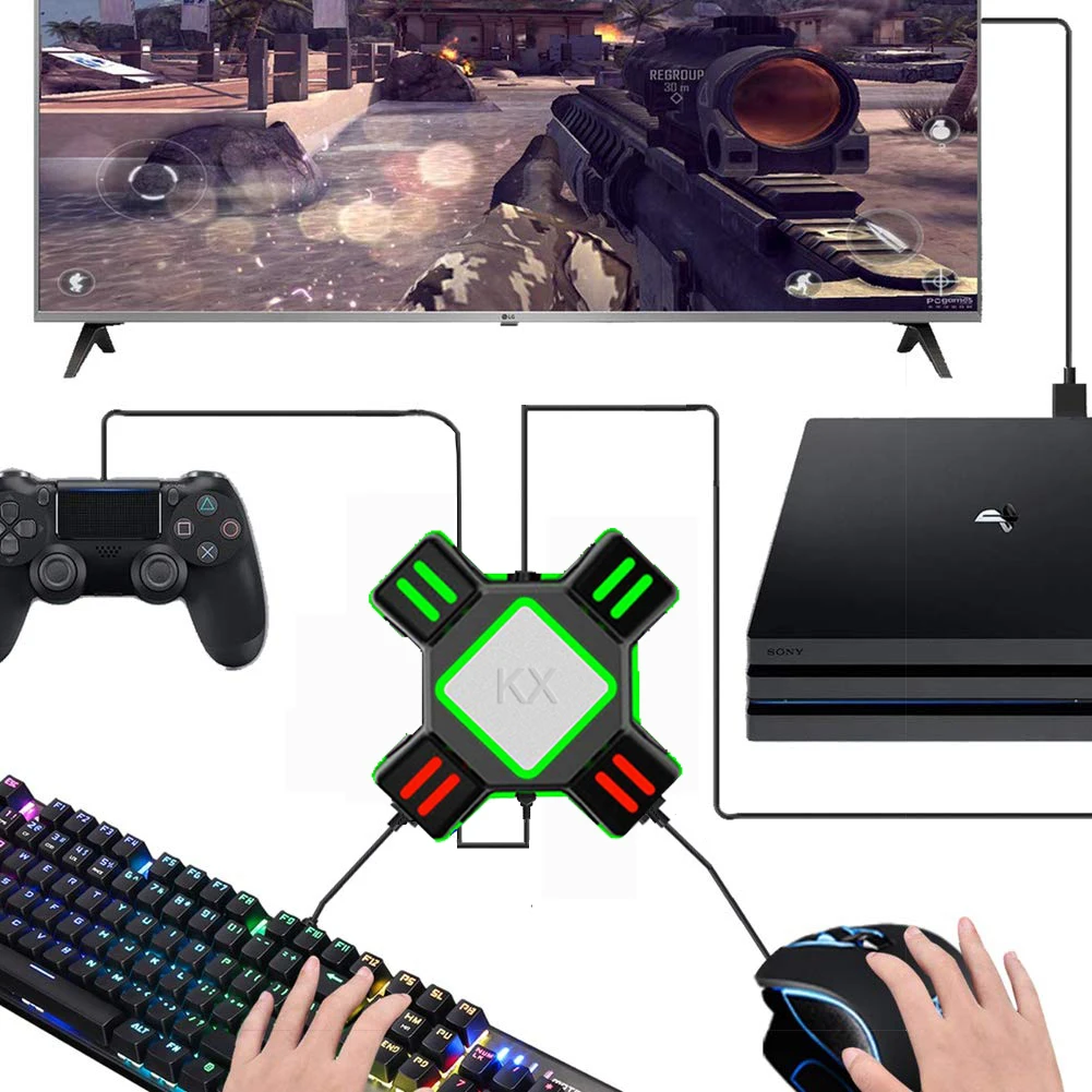 Chidoller KX USB Game Controllers Adapter Converter Video Game Keyboard Mouse Adaptor for Switch Play FPS Fighting Football Game
Chidoller KX USB Game Controllers Adapter Converter Video Game Keyboard Mouse Adaptor for Switch Play FPS Fighting Football Game