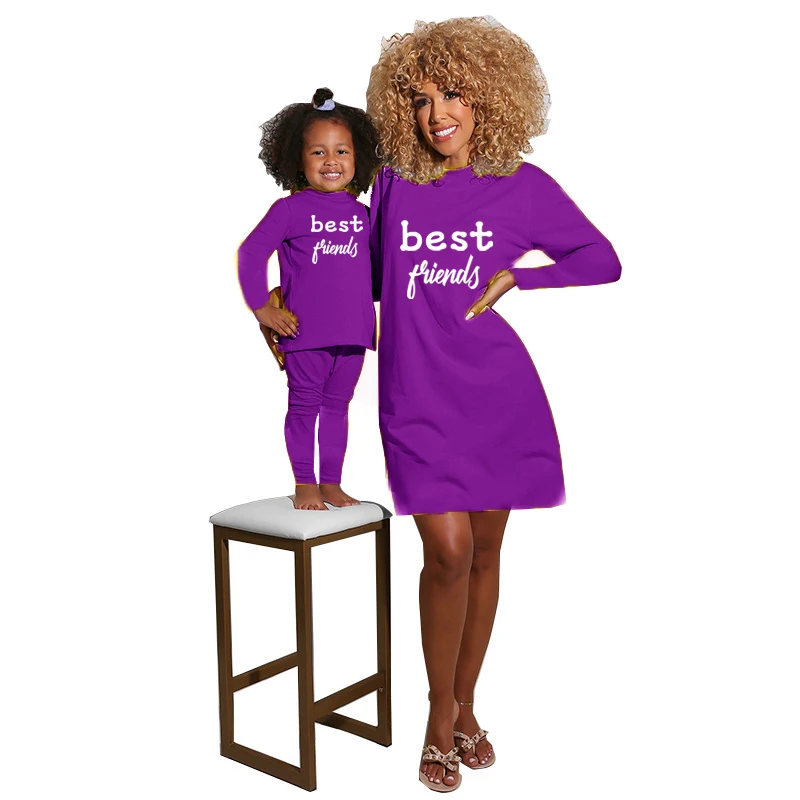 Wholesale Solid Autumn 2 Pieces Kids Fall Clothing Woman's Dress 2020 Mommy and Me Outfits, Picture shows
Wholesale Solid Autumn 2 Pieces Kids Fall Clothing Woman's Dress 2020 Mommy and Me Outfits, Picture shows