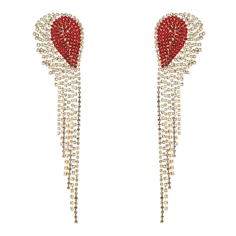 Long Tassel Full Rhinestone Drop Earrings for Women Water Drop Red Crystal Earrings Weddings Statement Jewelry Gifts, Picture shows
Long Tassel Full Rhinestone Drop Earrings for Women Water Drop Red Crystal Earrings Weddings Statement Jewelry Gifts, Picture shows