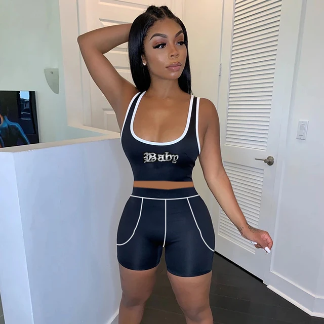 Rhinestoned Letter Casual Clothes Women Casual Outfits Women's Two Piece Shorts Sets Crop Tank Top Pant Suit -PT, White,pink,black
Rhinestoned Letter Casual Clothes Women Casual Outfits Women's Two Piece Shorts Sets Crop Tank Top Pant Suit -PT, White,pink,black