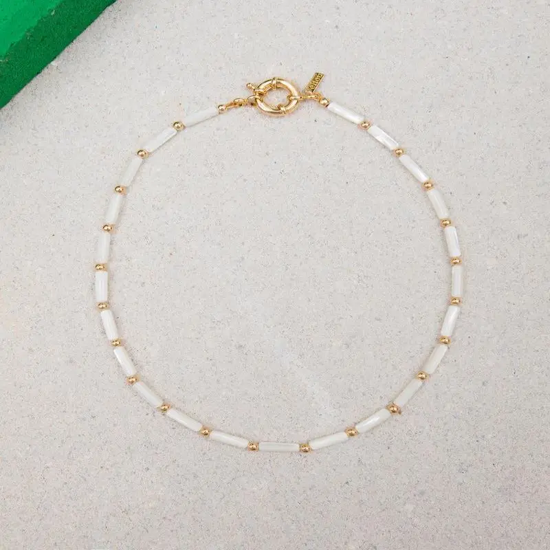 2021 Erec" Mother of Pearl " Necklace Gold filled beads Female Male wearing 18" necklace
2021 Erec" Mother of Pearl " Necklace Gold filled beads Female Male wearing 18" necklace
