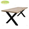 Home furniture oak slab dining table Live Edge slab table with metal base /natural wood table