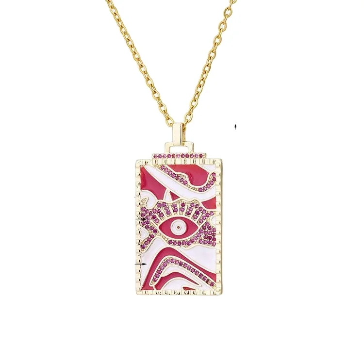 European And American New Retro Eyeliner Necklace Trend Personality Copper Drop Oil Micro-Inlaid Zircon Men And Women
European And American New Retro Eyeliner Necklace Trend Personality Copper Drop Oil Micro-Inlaid Zircon Men And Women