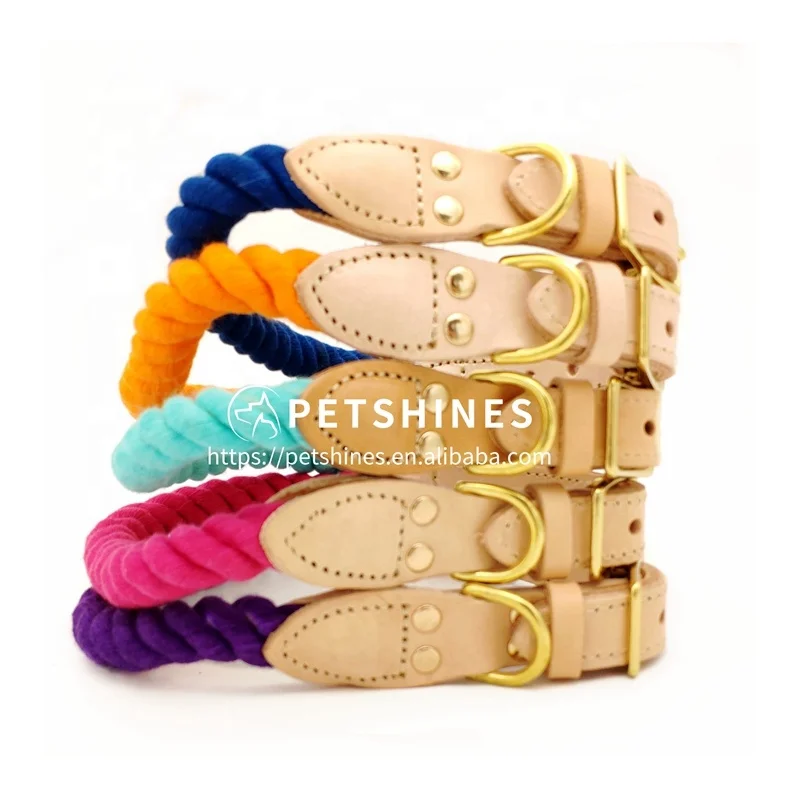 Hot sale ombre rope dog collar leather braided rope collar matching Handmade Cotton Collars OEM, Ombre, oem, three colors, four colors
Hot sale ombre rope dog collar leather braided rope collar matching Handmade Cotton Collars OEM, Ombre, oem, three colors, four colors