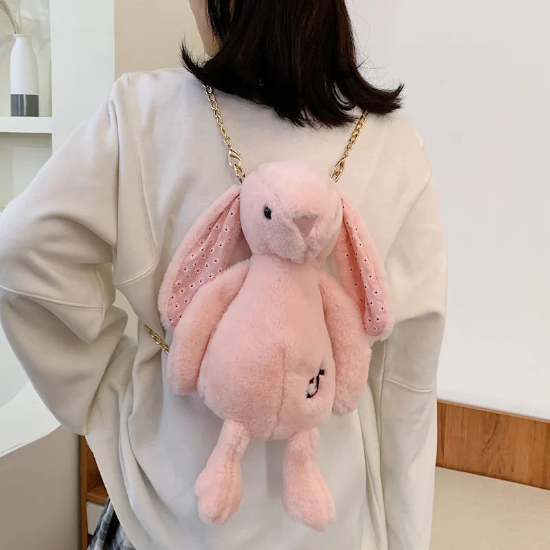 SP601 rabbit plush bag personality backpack chain bag 2020 winter new girl heart messenger bag, Multi color
SP601 rabbit plush bag personality backpack chain bag 2020 winter new girl heart messenger bag, Multi color
