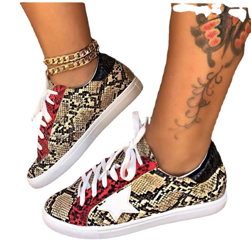 Autumn and Winter Snake Print Large Size Women Casual Shoes Flat Camouflage Fashionable Sneakers, White, green, muiti-color
Autumn and Winter Snake Print Large Size Women Casual Shoes Flat Camouflage Fashionable Sneakers, White, green, muiti-color