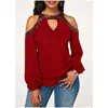 2019 Fashion Clothing For Women Open Shoulder Red Sequins Party Top Ladies Casual Cloth
