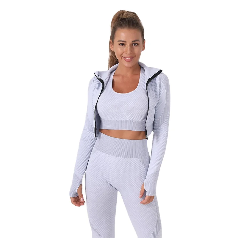 women Long Sleeve Seamless yoga sportsgym wear manufacturers gym wear gym fitness sets for three pieces set
women Long Sleeve Seamless yoga sportsgym wear manufacturers gym wear gym fitness sets for three pieces set