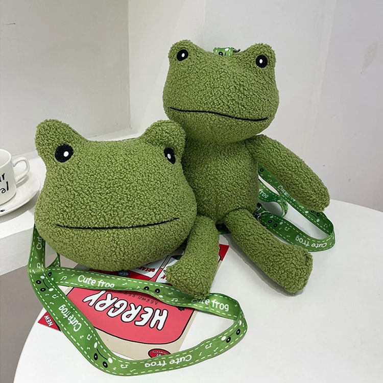 High Quality Women Backpack Customized Messenger Bag Frog Shape Ladies Funny Plush Bag
High Quality Women Backpack Customized Messenger Bag Frog Shape Ladies Funny Plush Bag