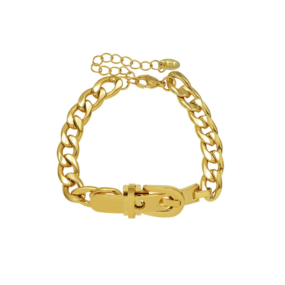 Watch Buckle Design Charm Bracelets Stainless Steel Jewelry Women Gold Bracelets Cuban Chain Bracelets Bangle, Gold, rose gold, silver
Watch Buckle Design Charm Bracelets Stainless Steel Jewelry Women Gold Bracelets Cuban Chain Bracelets Bangle, Gold, rose gold, silver