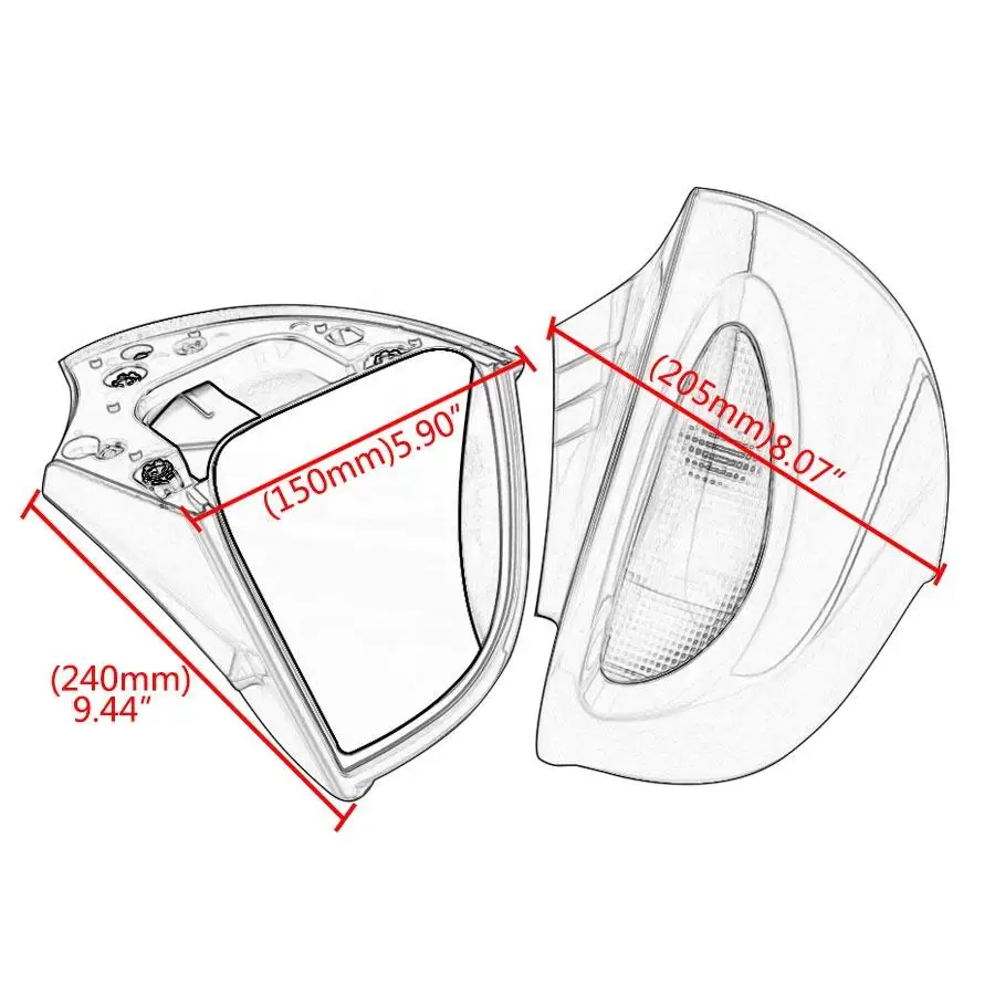 Sexy Red Rear View Glass Side Mount Mirrors Fit for BMW R850RT R1100RT R1150RT RT850 RT1100 RT1150 Motorcycle Rearviews