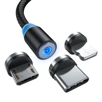 3 in 1 Magnetic Micro USB Cable For iPhone Samsung Android Fast Charging Magnet Charger USB Type C Cable Mobile Phone Cord Wire, Black/red/silver/gold/blue
3 in 1 Magnetic Micro USB Cable For iPhone Samsung Android Fast Charging Magnet Charger USB Type C Cable Mobile Phone Cord Wire, Black/red/silver/gold/blue
