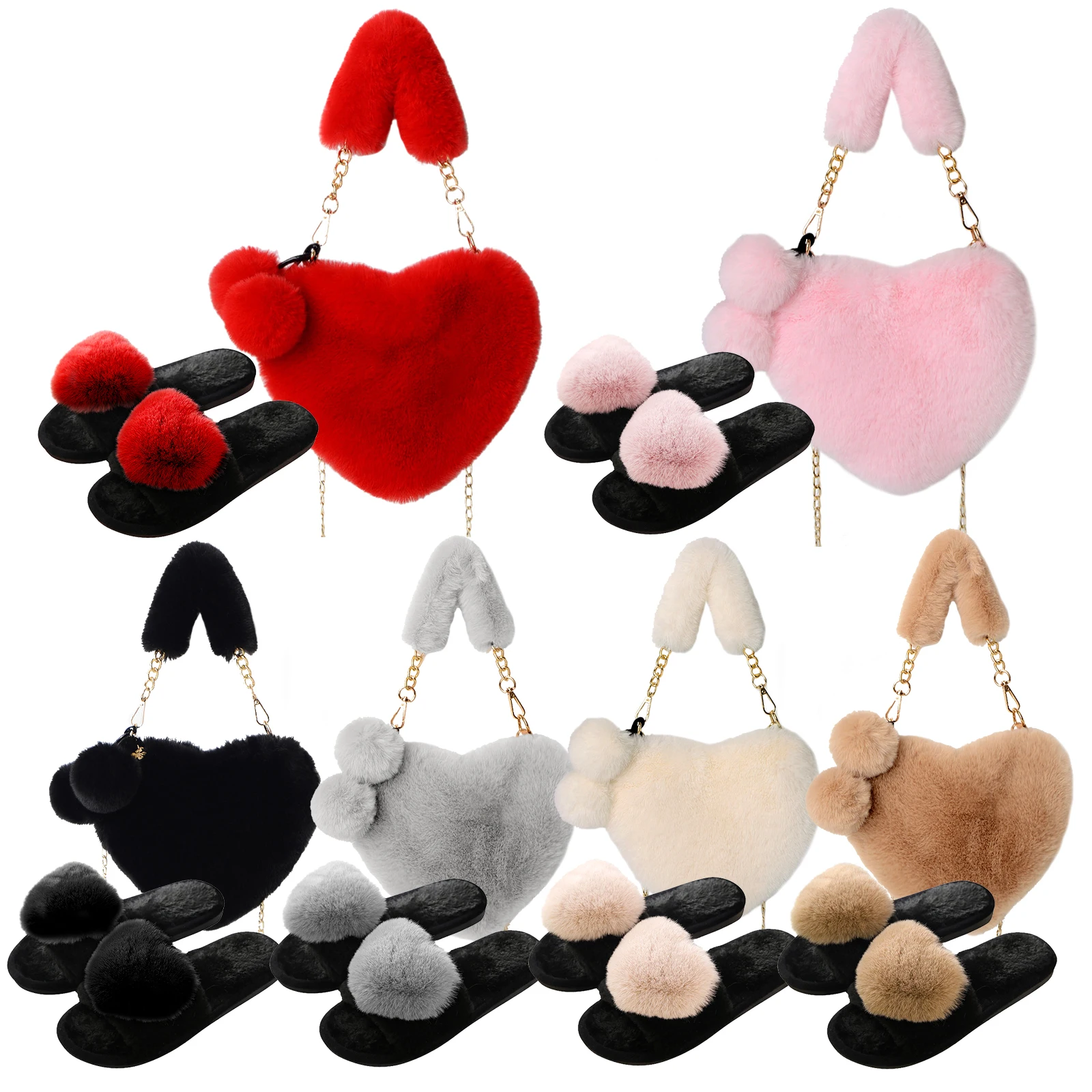 Wholesale autumn and winter women fur shoes and bags set tote bag with zipper shoes and bags set for women, Picture color
Wholesale autumn and winter women fur shoes and bags set tote bag with zipper shoes and bags set for women, Picture color