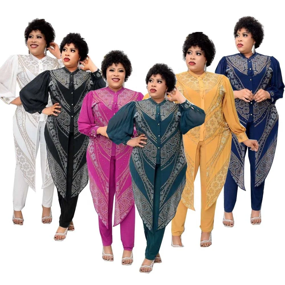 African fashion lady casual pants suit women designer pants suit beading pants suit
African fashion lady casual pants suit women designer pants suit beading pants suit