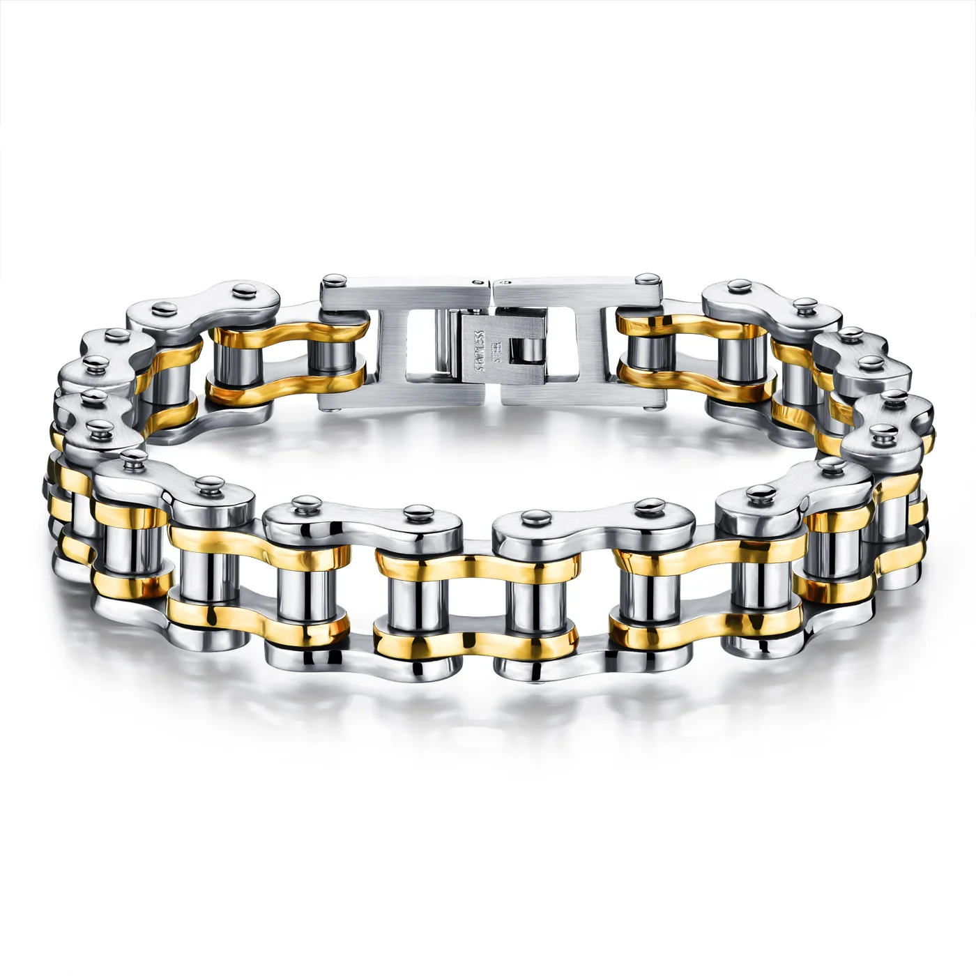 Trendy High Polish Titanium Steel Jewelry Punk Rock Link Hand Accessories Heavy Motorcycle Chain Cuff Bicycle Link Bracelet
Trendy High Polish Titanium Steel Jewelry Punk Rock Link Hand Accessories Heavy Motorcycle Chain Cuff Bicycle Link Bracelet
