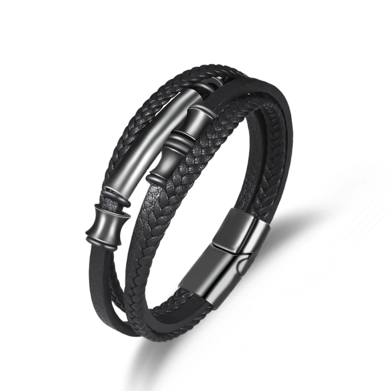 Wholesale Fashion Bamboo Joint Leather Bracelet stainless steel Multilayer Braided Wrap Leather Bracelets
Wholesale Fashion Bamboo Joint Leather Bracelet stainless steel Multilayer Braided Wrap Leather Bracelets
