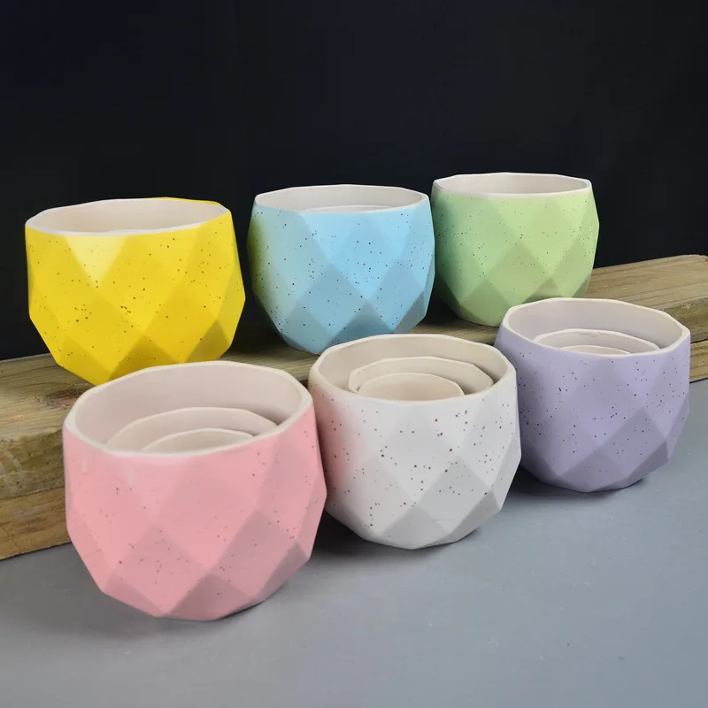 Wholesale Geometric Plant Pots For Table Ceramic Flower Succulent Pot Mini Ceramic Planter Set, Customized color
Wholesale Geometric Plant Pots For Table Ceramic Flower Succulent Pot Mini Ceramic Planter Set, Customized color