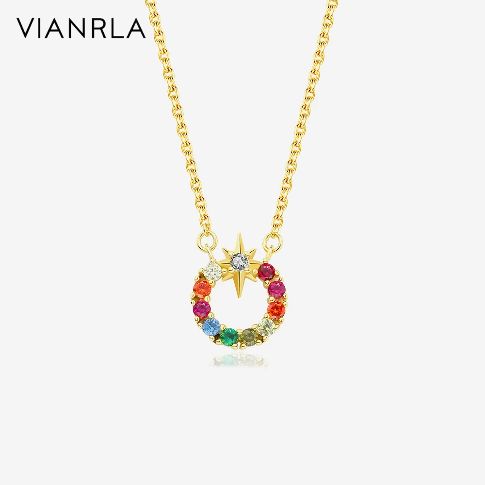 VIANRLA Fashion Jewelry Necklace Sterling Silver 925 Chain Necklace 18k Gold Plated Star Colorful Ring Necklace For Women
VIANRLA Fashion Jewelry Necklace Sterling Silver 925 Chain Necklace 18k Gold Plated Star Colorful Ring Necklace For Women