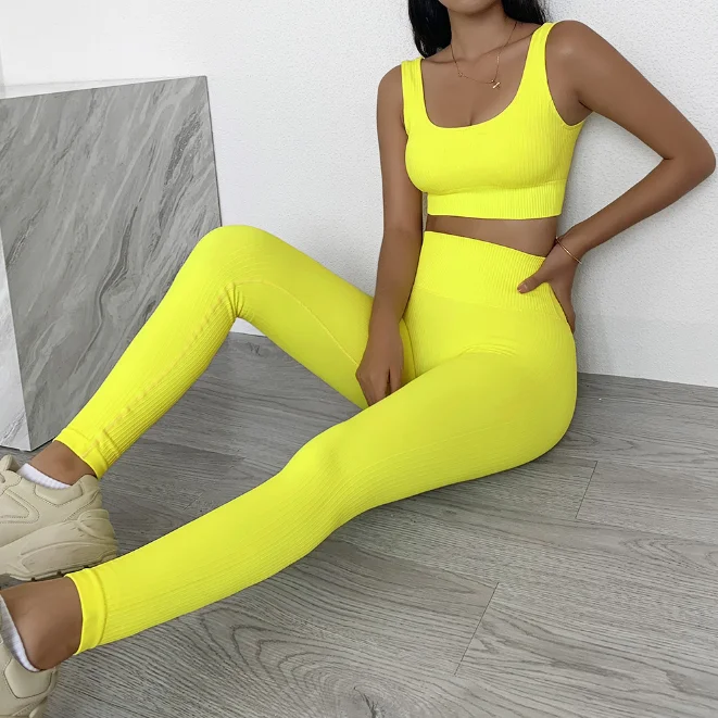 Summer Yoga Activewear Set 2021 High Waisted Yoga Pants Push Up Ribbed Sports Bra And Leggings Set, Multi color optional
Summer Yoga Activewear Set 2021 High Waisted Yoga Pants Push Up Ribbed Sports Bra And Leggings Set, Multi color optional