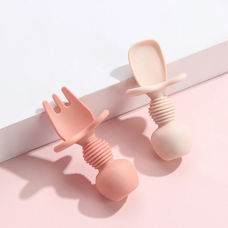 Baby food supplement artifact Short handle baby silicone fork spoon training spoon silicone baby feeling spoon, Blue
Baby food supplement artifact Short handle baby silicone fork spoon training spoon silicone baby feeling spoon, Blue