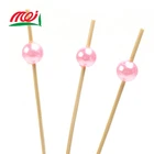Single Ball Color Banquet Satay Bamboo Stick Bead Skewer China With Ball
