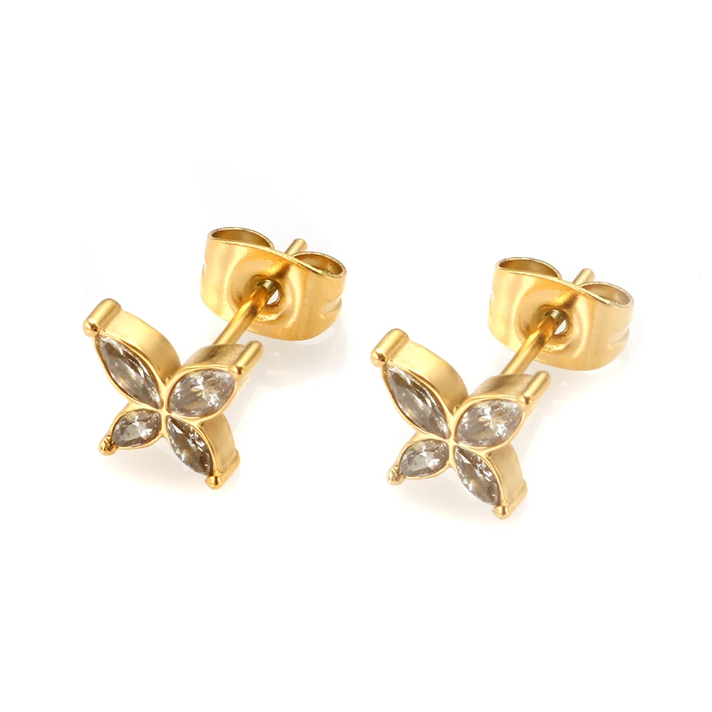 Stainless Steel Earrings Zircon Stone Butterfly Crystal Earrings Korean Fashion Jewelry Rhinestone Shiny Stud Earrings For Women
Stainless Steel Earrings Zircon Stone Butterfly Crystal Earrings Korean Fashion Jewelry Rhinestone Shiny Stud Earrings For Women