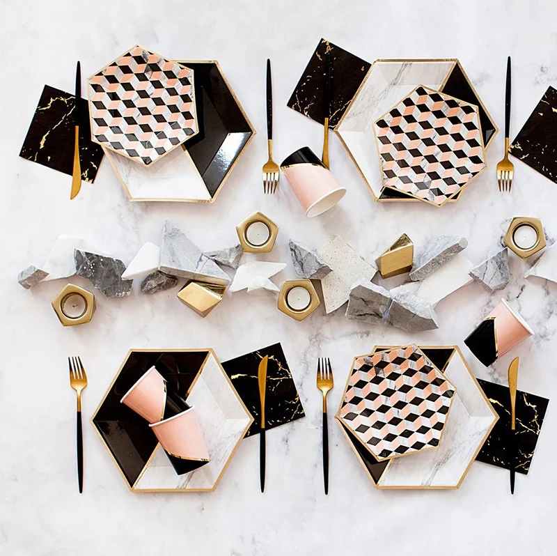 2021 Gold Party Supplies Disposable Paper Dinner Plate Cup Napkin Disposable Tableware Set, Dark green and rose gold foil
2021 Gold Party Supplies Disposable Paper Dinner Plate Cup Napkin Disposable Tableware Set, Dark green and rose gold foil
