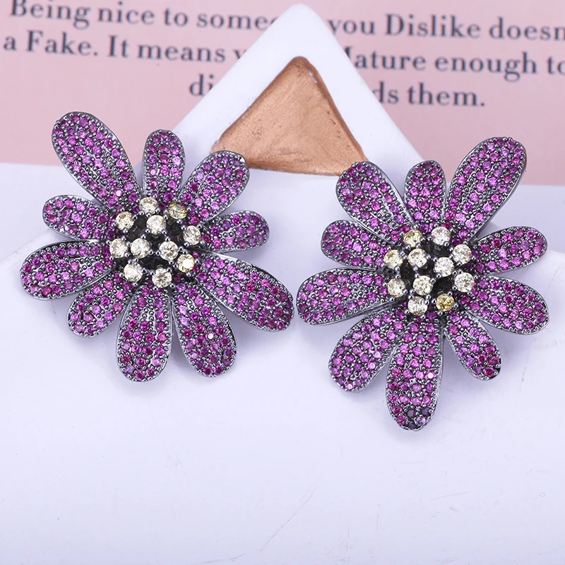 XIUMEIYIZU Luxury Flower Zircon Stud Earring Big Size for Wedding Party Banquet Jewelry High Quality Plating Earrings Wholesale, Green,purple
XIUMEIYIZU Luxury Flower Zircon Stud Earring Big Size for Wedding Party Banquet Jewelry High Quality Plating Earrings Wholesale, Green,purple