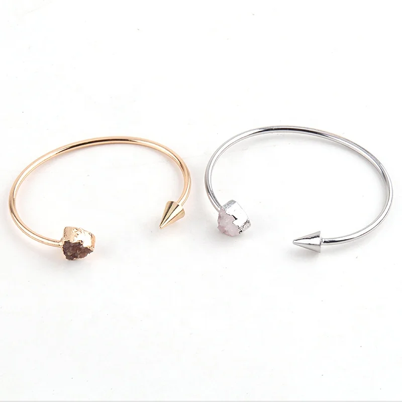 Women Gold Silver Alloy Tip Head Metal Cuff Druzy Bullet Bangle Open Cuff Bracelet Nail Bangle
Women Gold Silver Alloy Tip Head Metal Cuff Druzy Bullet Bangle Open Cuff Bracelet Nail Bangle