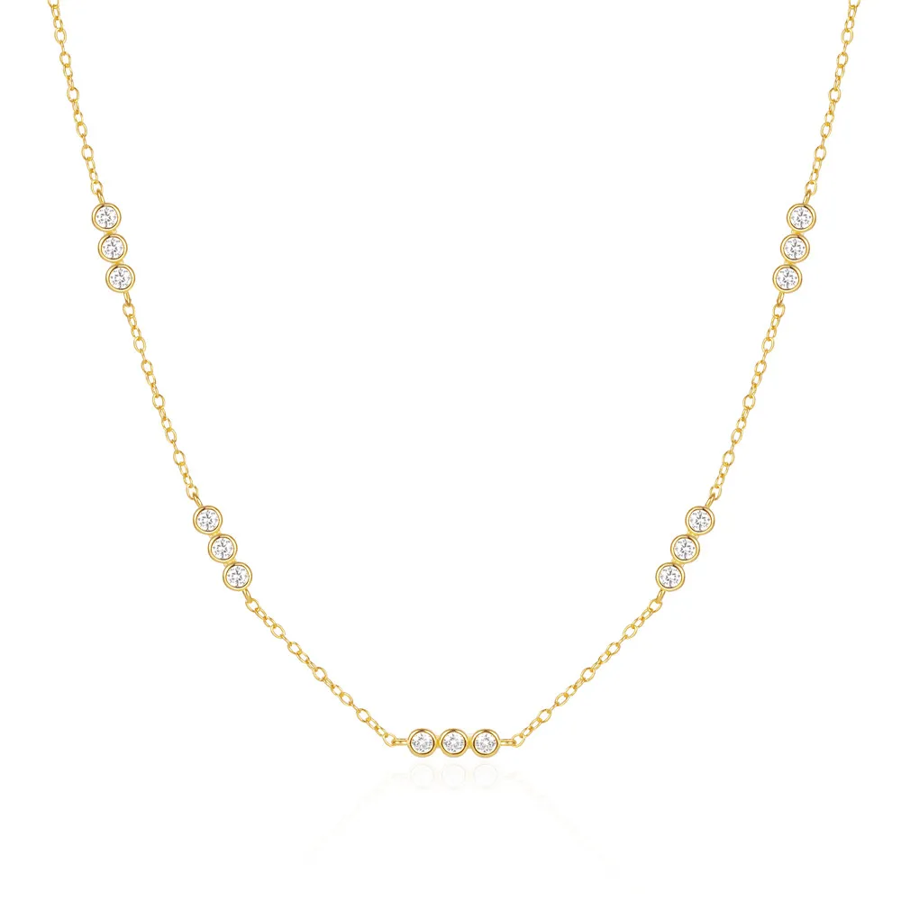 fashion jewelry 925 sterling silver necklaces single row diamond white round zircon gold plated necklaces for women
fashion jewelry 925 sterling silver necklaces single row diamond white round zircon gold plated necklaces for women