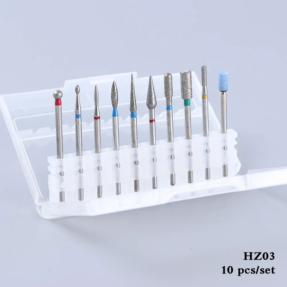 High Quality 10pcs Diamond Nail Drill Bits Set 3/32" Milling Cutter For Manicure Drill Machine Accessories
High Quality 10pcs Diamond Nail Drill Bits Set 3/32" Milling Cutter For Manicure Drill Machine Accessories